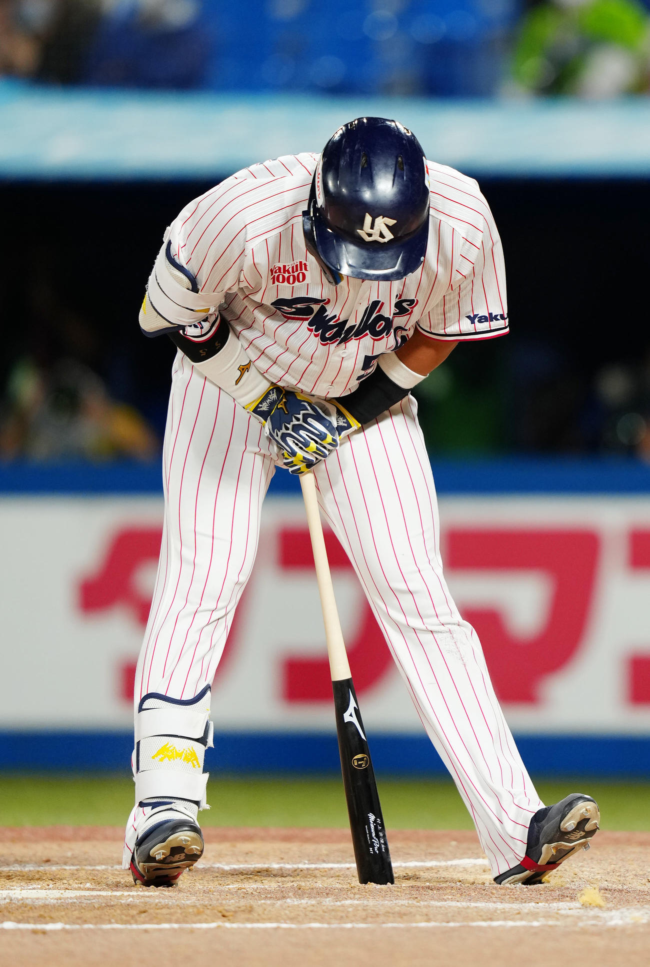 ヤクルト対中日　4回裏ヤクルト2死、見逃しの三振に倒れた村上（撮影・江口和貴）