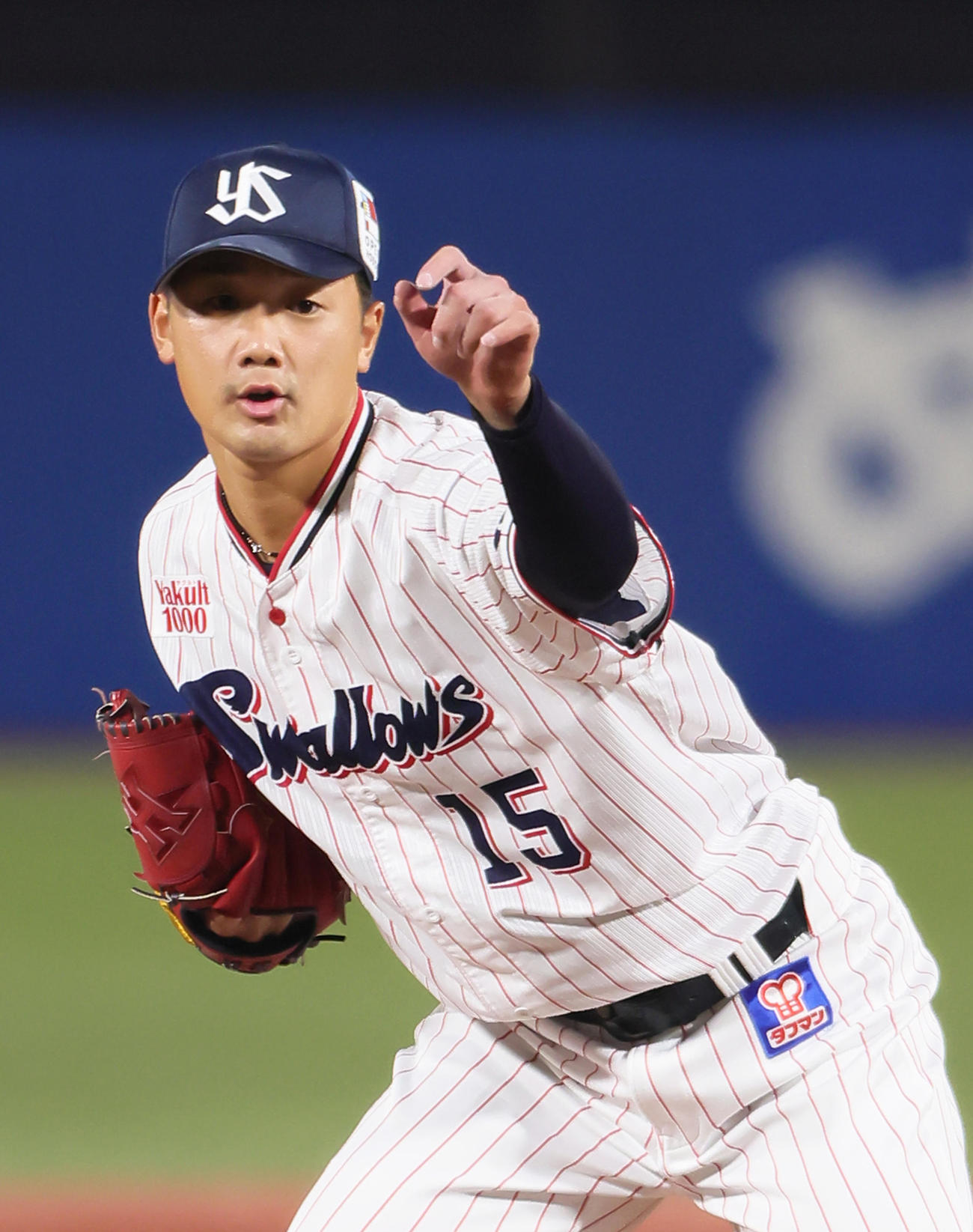 ヤクルト対中日　プロ初登板初先発のヤクルト山下（撮影・足立雅史）