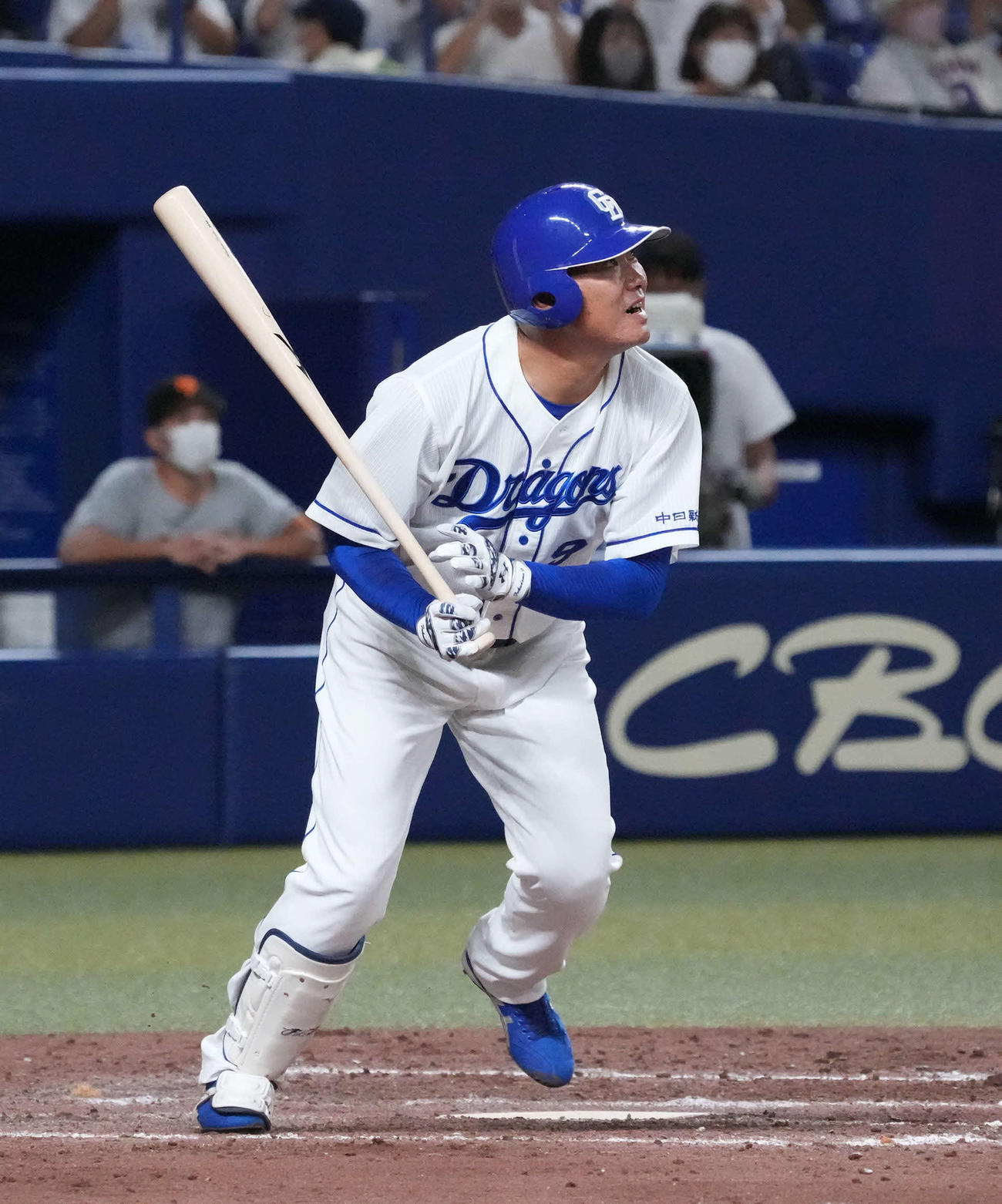 中日対巨人　9回裏中日1死、二飛に倒れる福留（撮影・森本幸一）