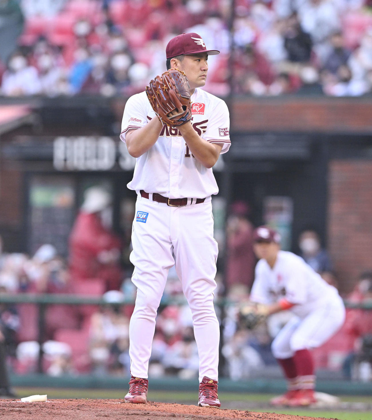 楽天対オリックス　楽天先発の田中将（撮影・滝沢徹郎）