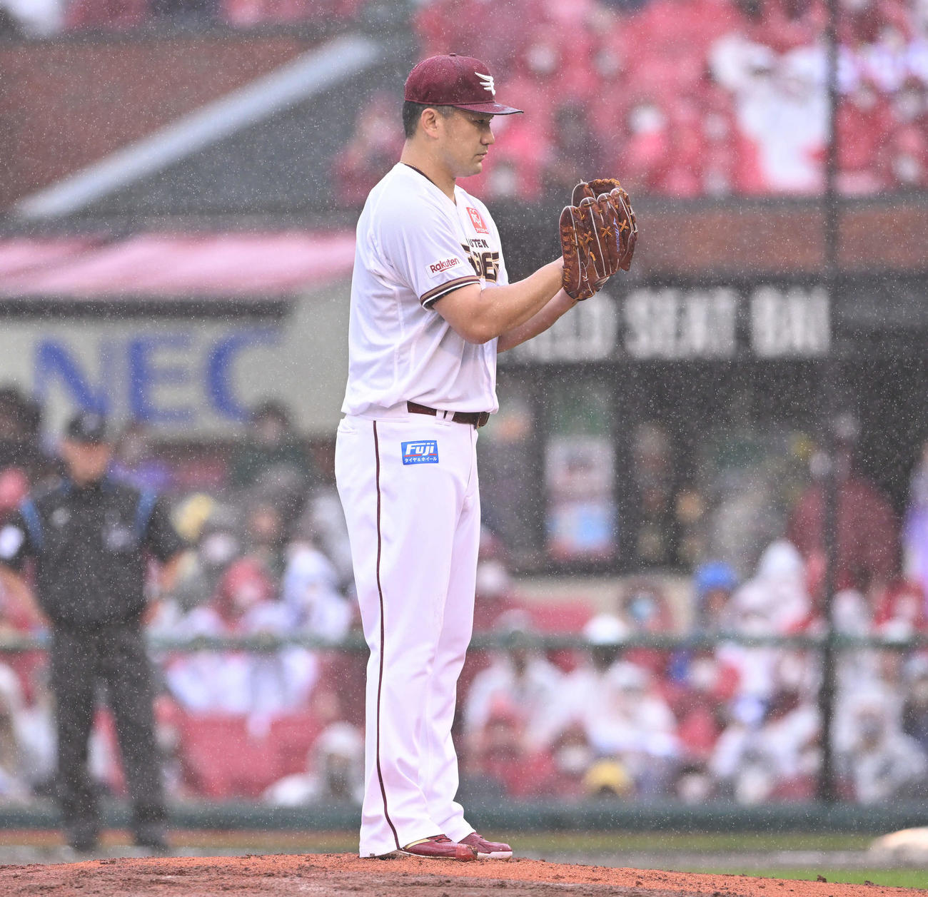 楽天対オリックス　楽天先発の田中将（撮影・滝沢徹郎）