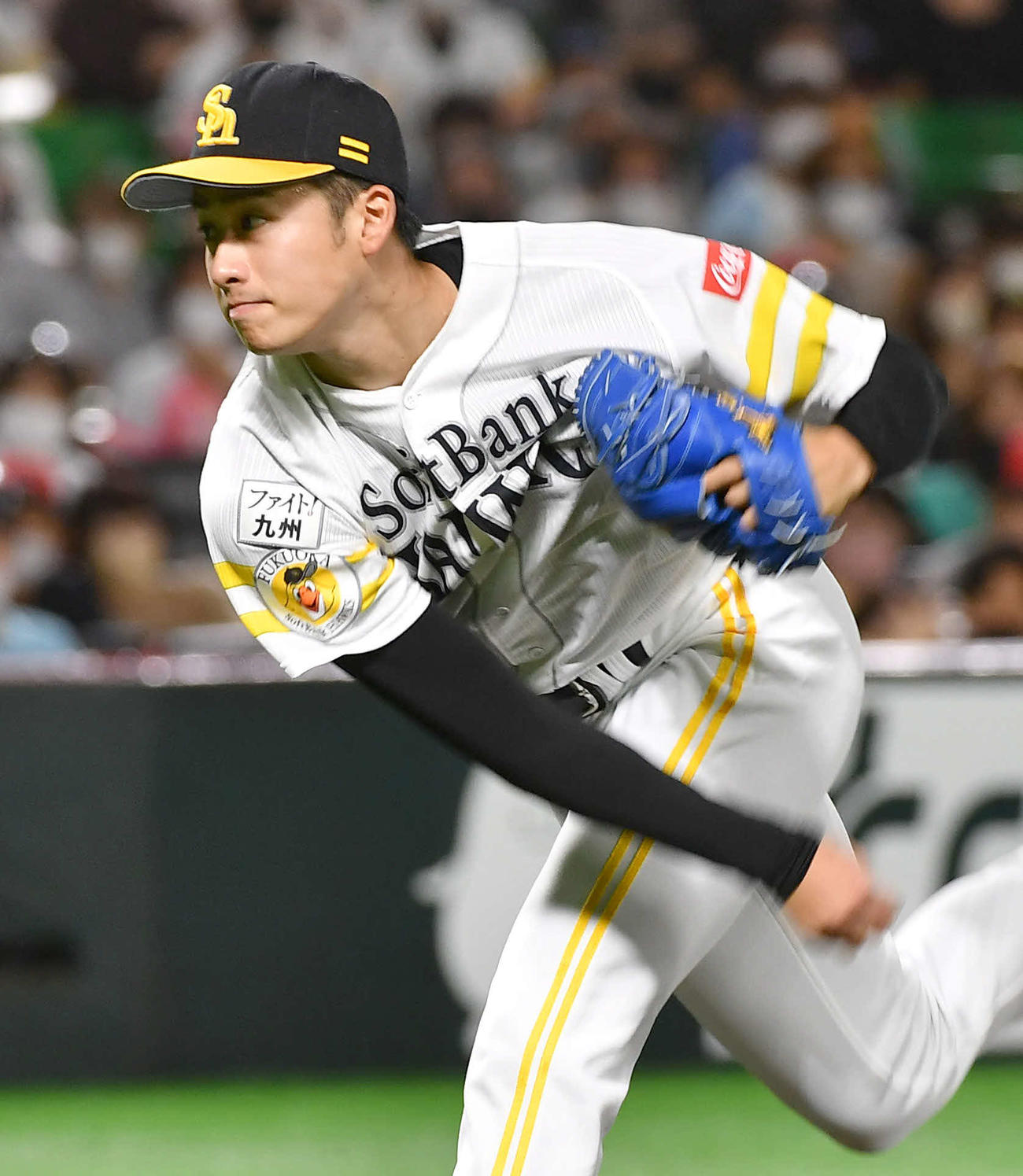 ソフトバンク対ロッテ　ソフトバンク先発の板東（撮影・岩下翔太）