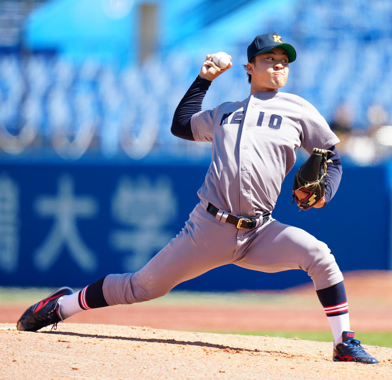 立大対慶大　慶大2番手の橋本達（撮影・江口和貴）