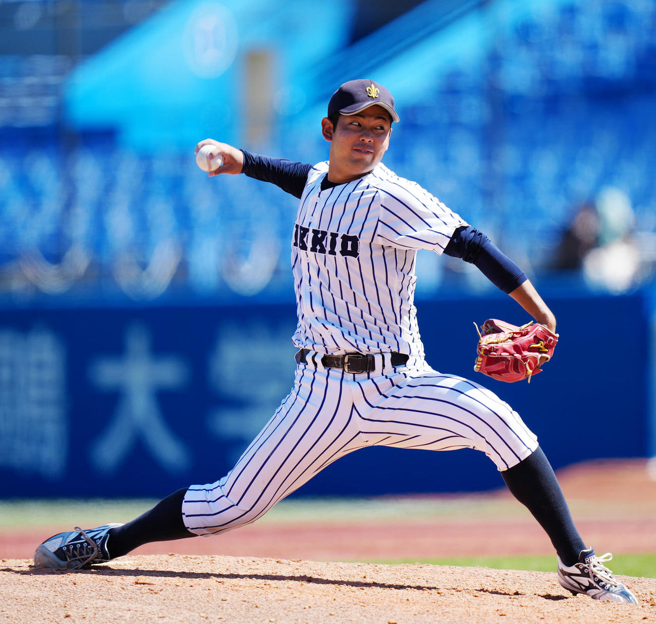 立大対慶大　立大先発の池田（撮影・江口和貴）