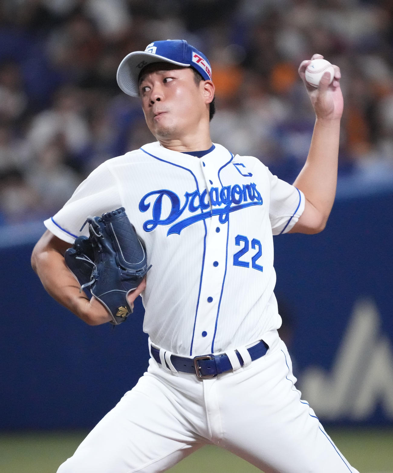 8勝目を挙げた中日先発の大野雄大（撮影・森本幸一）