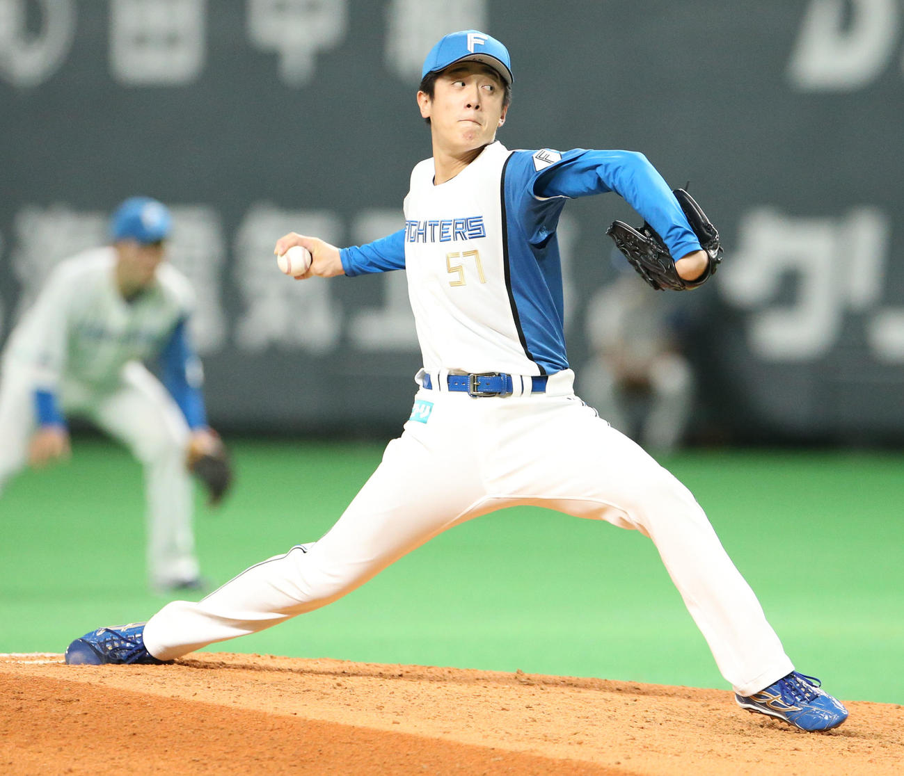 日本ハム5番手の北山（撮影・佐藤翔太）