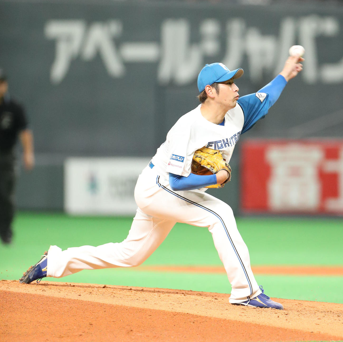 日本ハム対楽天　力投する日本ハム先発の加藤（撮影・佐藤翔太）