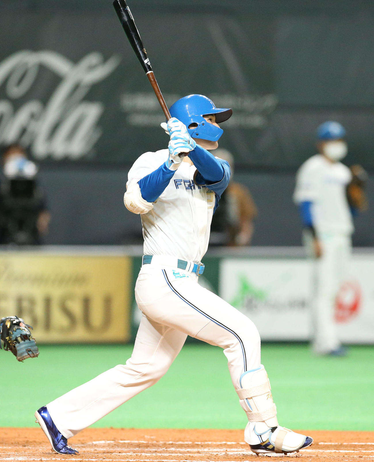 日本ハム対ロッテ　2回裏日本ハム2死満塁、清宮は右越え満塁本塁打を放つ（撮影・佐藤翔太）