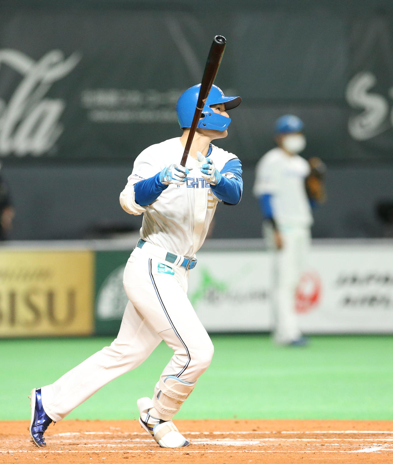 日本ハム対ロッテ　2回裏日本ハム2死満塁、清宮は右越え満塁本塁打を放つ（撮影・佐藤翔太）