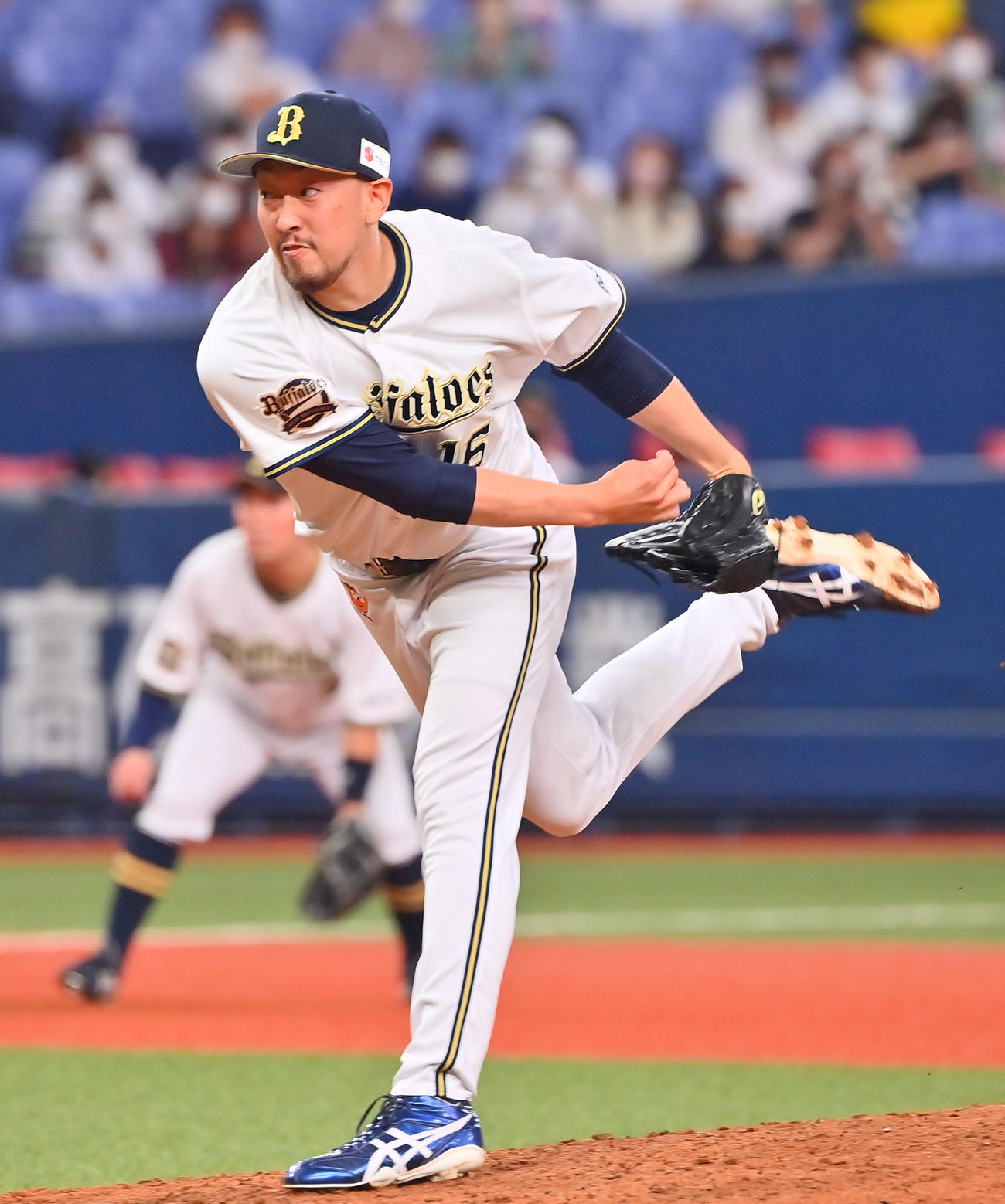 オリックス対楽天　9回表に登板するオリックス平野佳（撮影・和賀正仁）