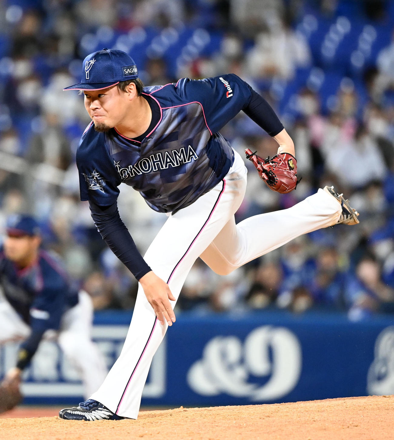 DeNA対中日　7回からマウンドに上がったDeNA伊勢（撮影・たえ見朱実）