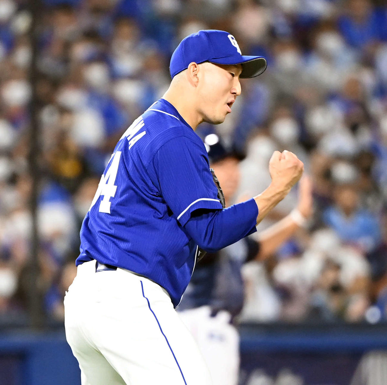 DeNA対中日　5回からマウンドに上がり無失点に抑えた中日藤嶋（撮影・たえ見朱実）