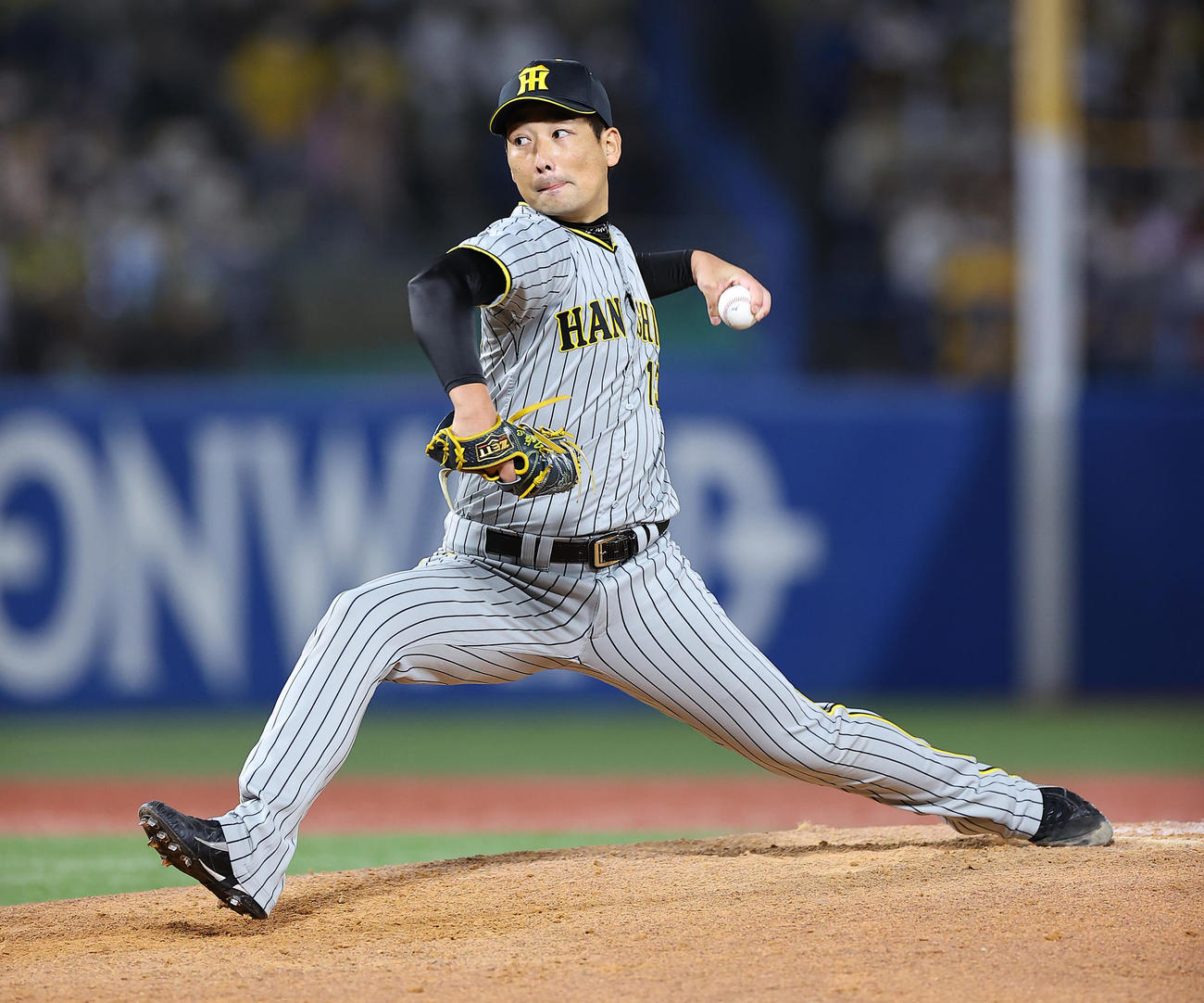 ヤクルト対阪神　9回裏、阪神4番手で登板し力投する岩崎（撮影・垰建太）