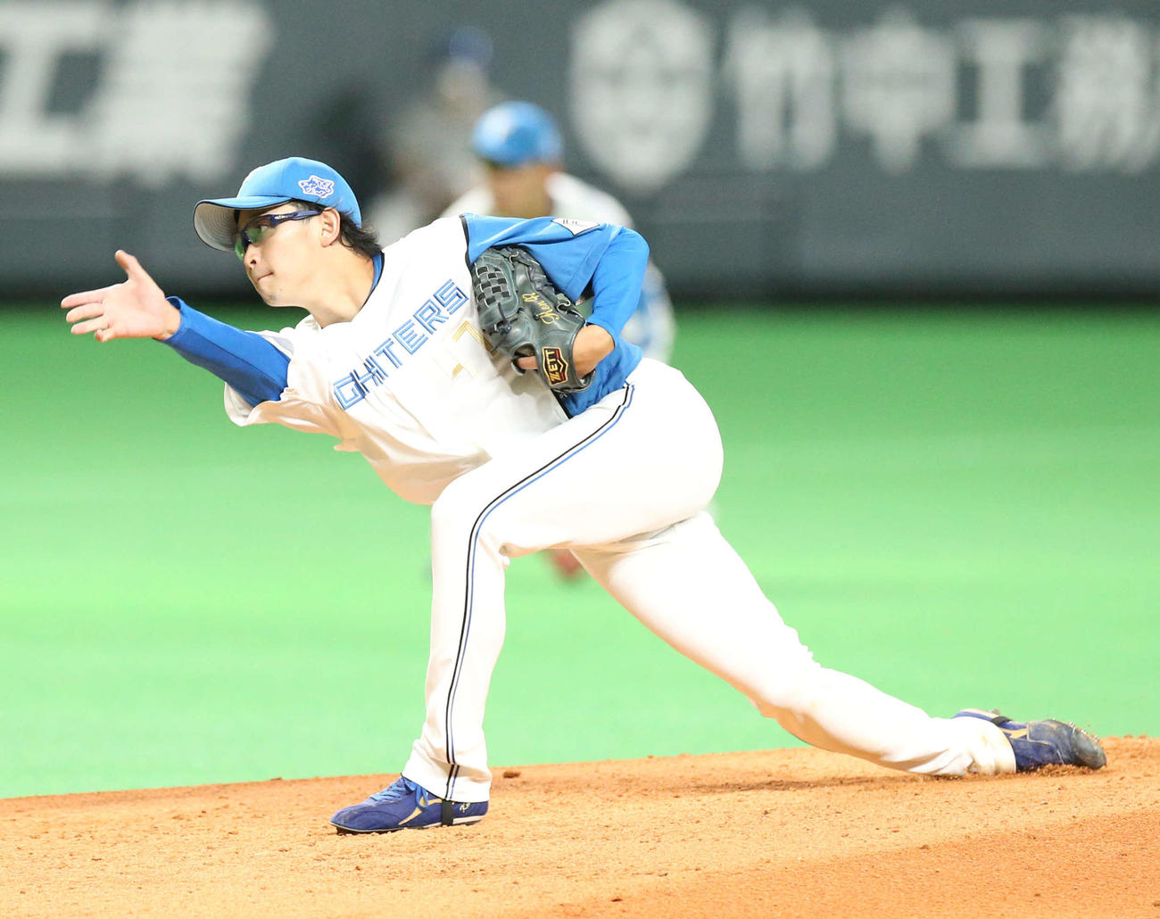 日本ハム先発の鈴木（撮影・佐藤翔太）