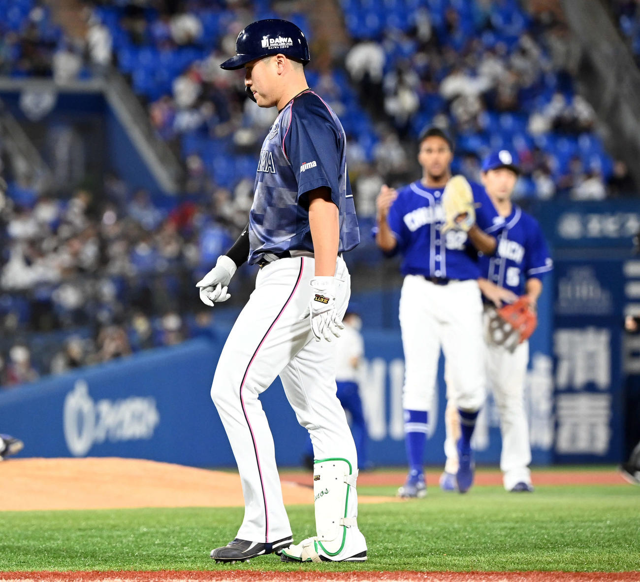 DeNA対中日　中日に負けを喫したDeNA佐野（撮影・たえ見朱実）