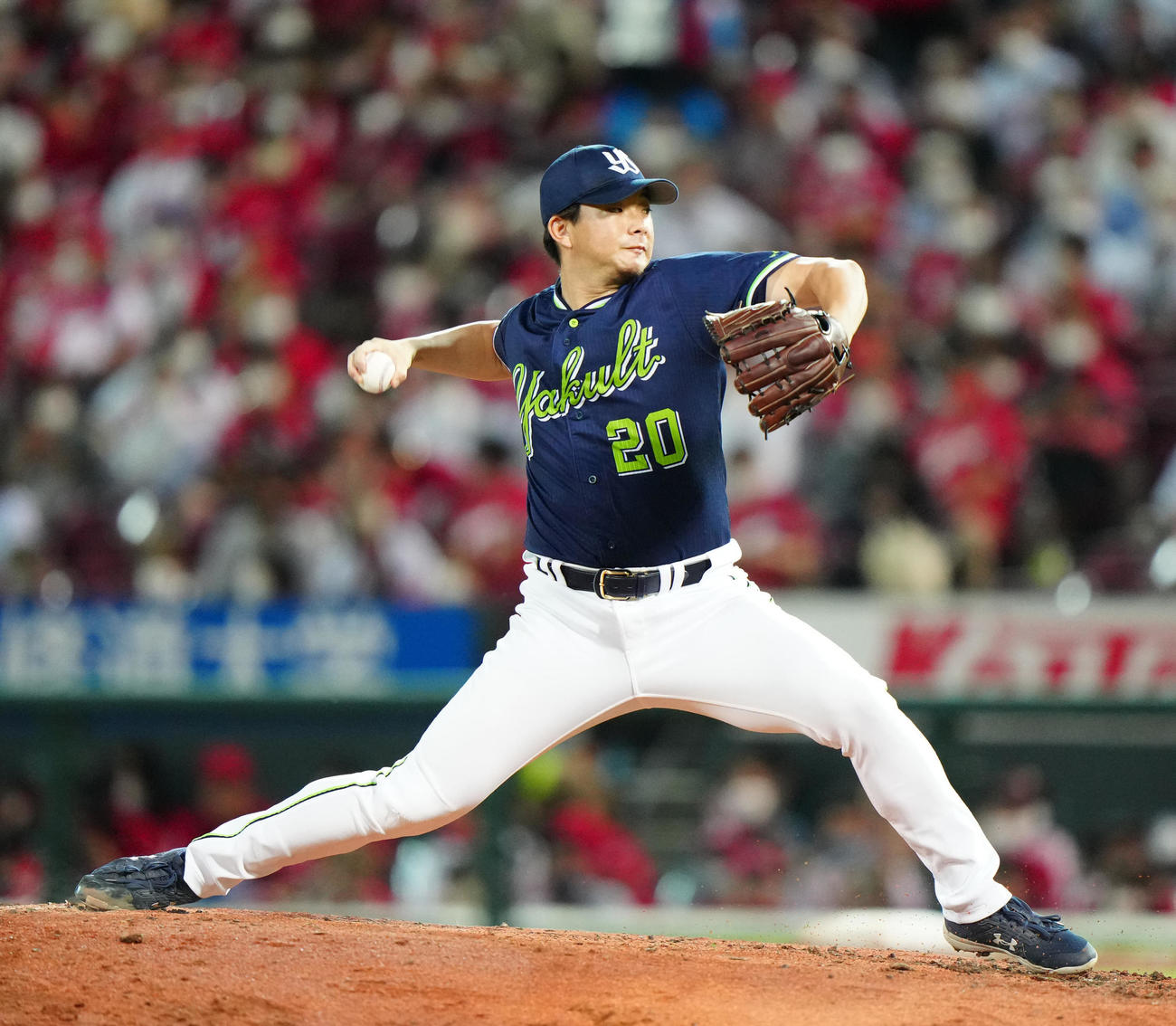 広島対ヤクルト　ヤクルト3番手の木沢（撮影・江口和貴）