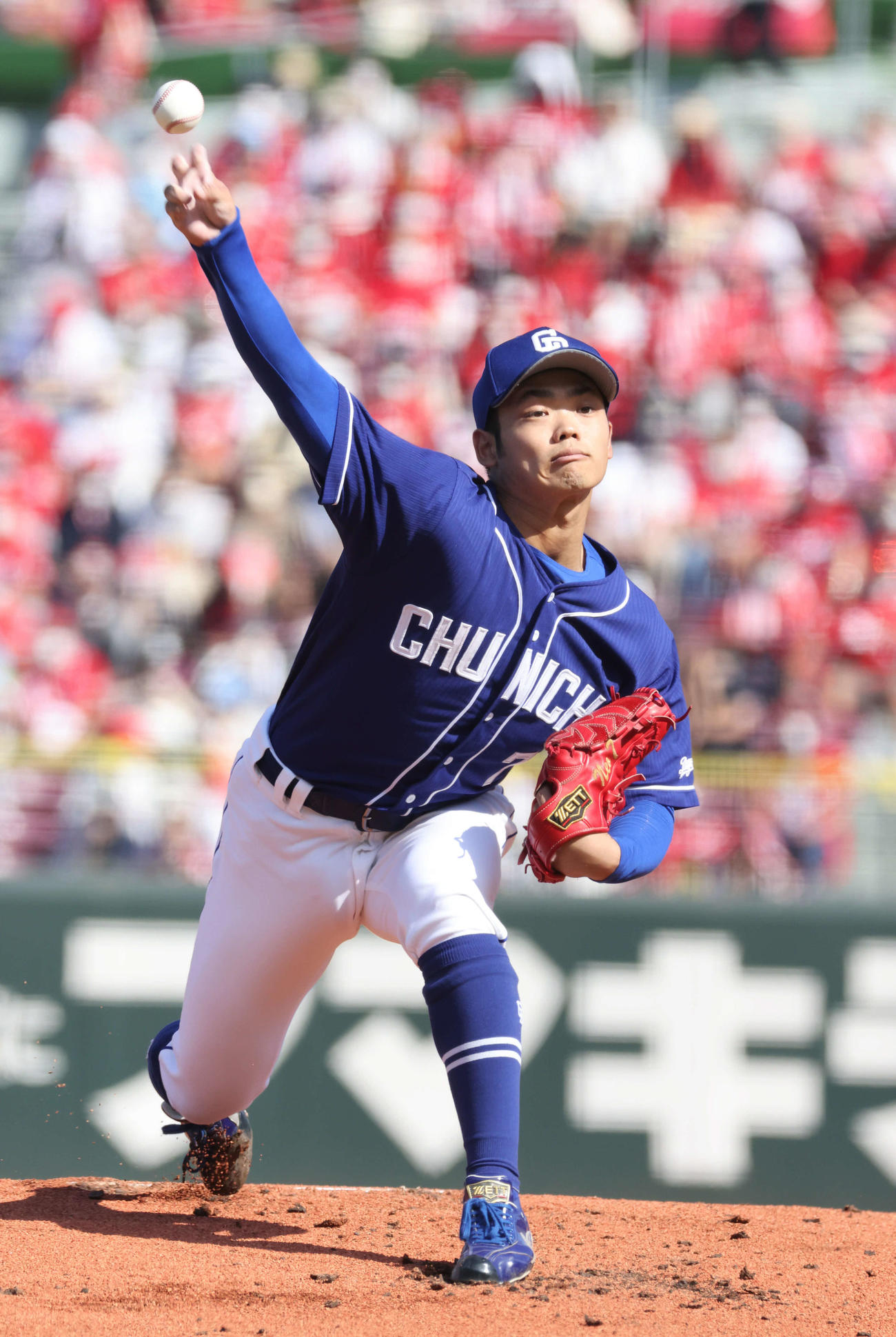 広島対中日　中日先発の根尾（撮影・加藤孝規）
