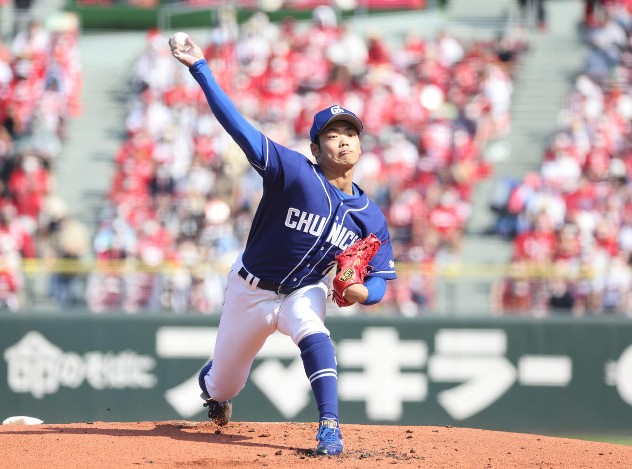 広島対中日　中日先発の根尾（撮影・加藤孝規）