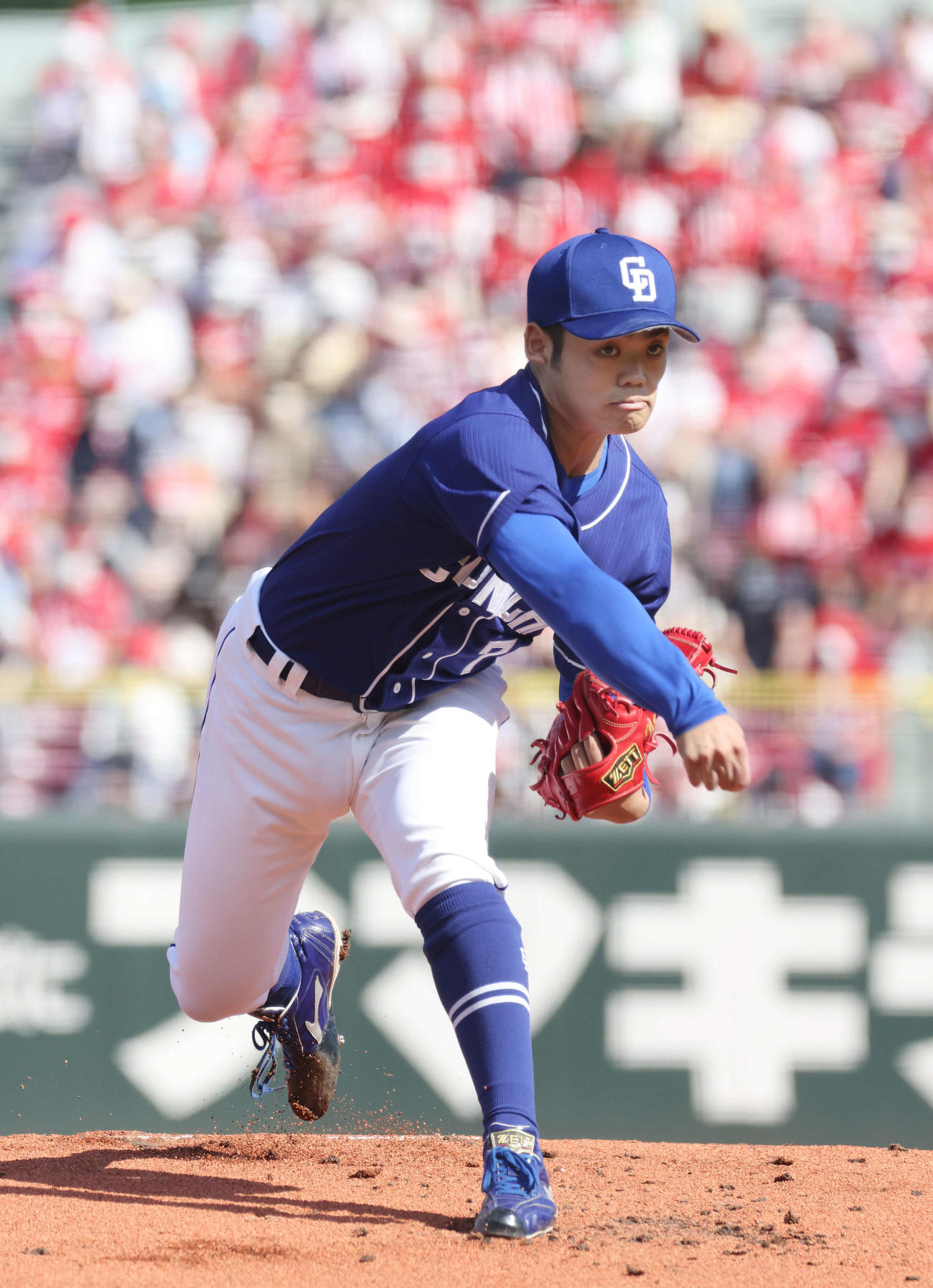 広島対中日　中日先発の根尾（撮影・加藤孝規）