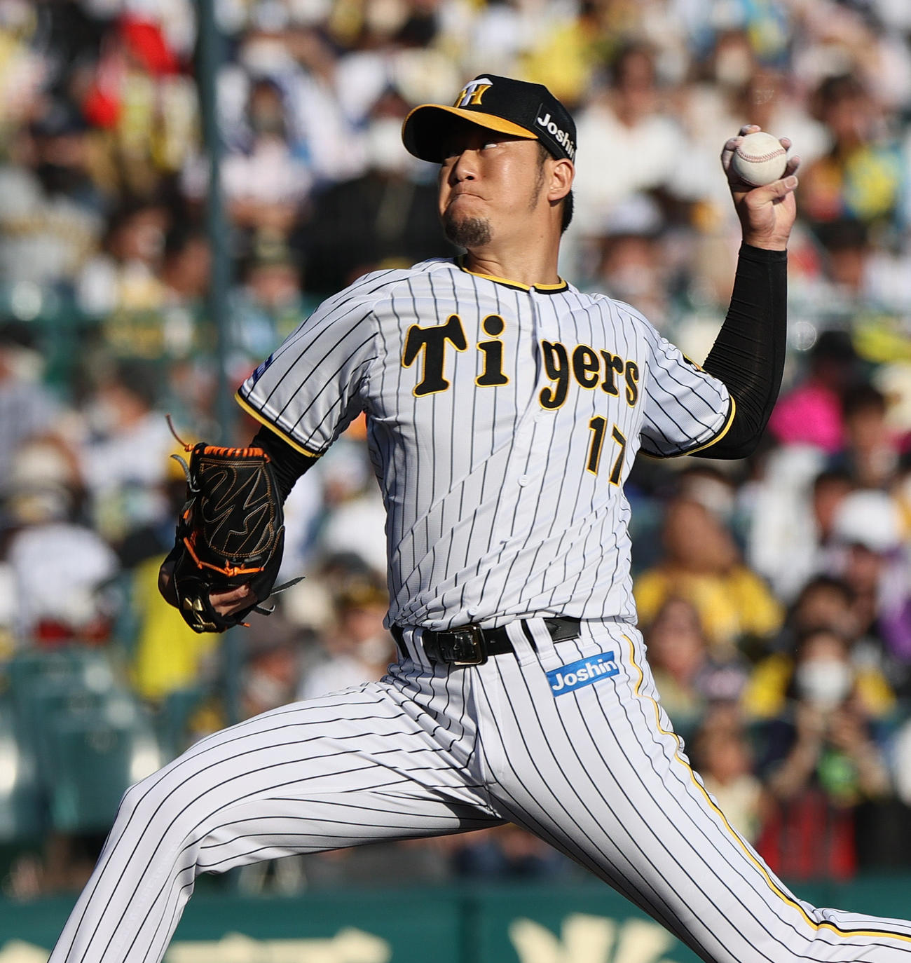 阪神対ヤクルト　7回、阪神5番手で登板の岩貞（撮影・上山淳一）