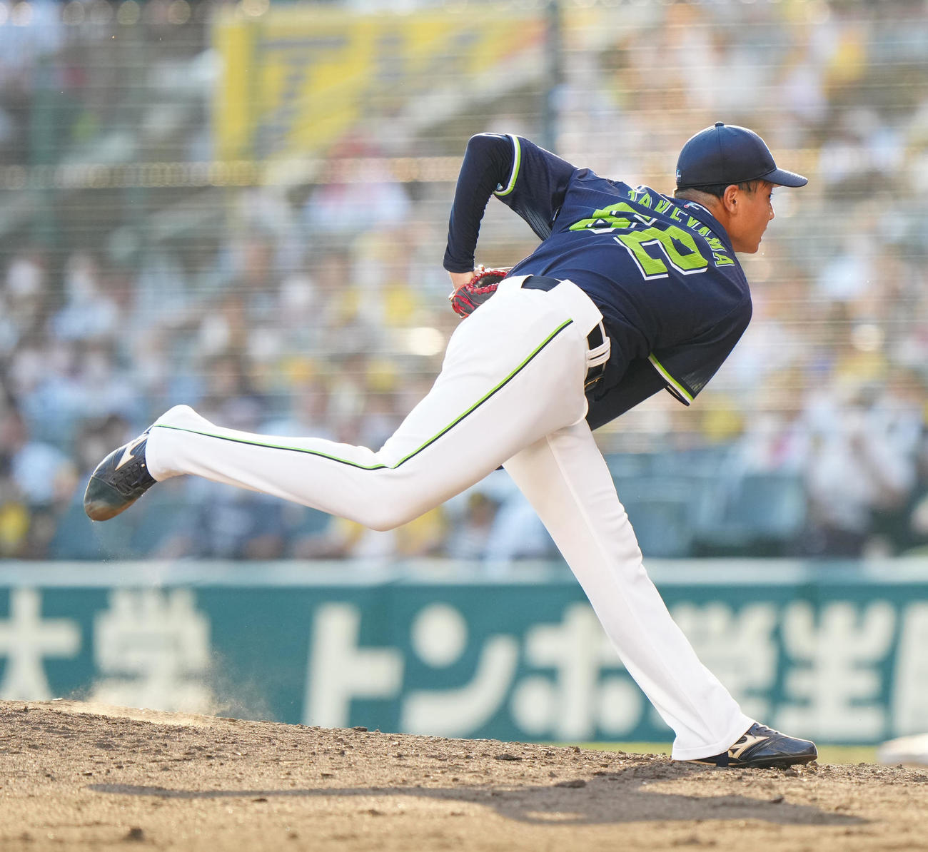 阪神対ヤクルト　プロ初登板のヤクルト2番手の竹山（撮影・江口和貴）