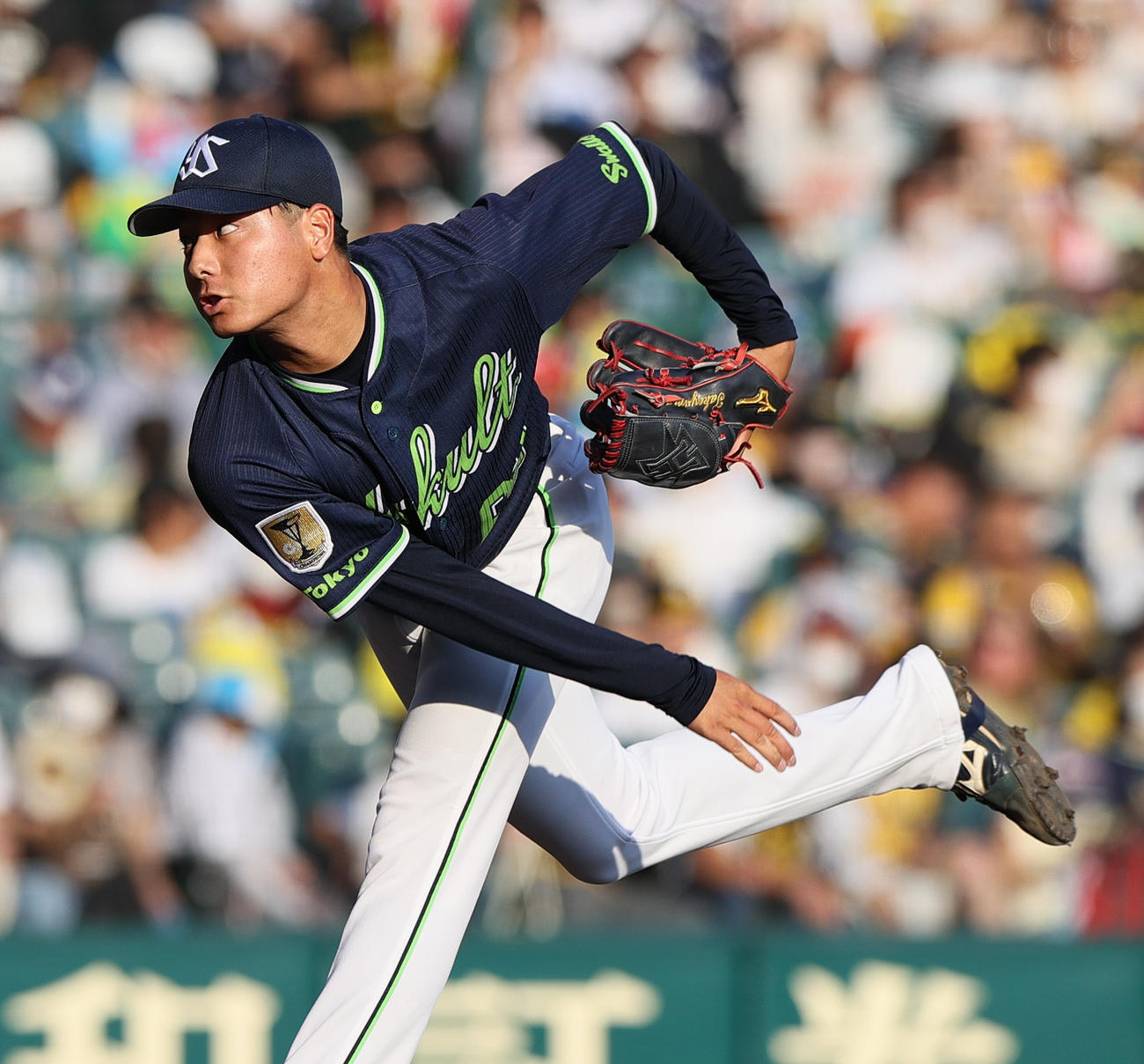 阪神対ヤクルト　8回、ヤクルトサイスニードに代わり竹山が登板する（撮影・上山淳一）