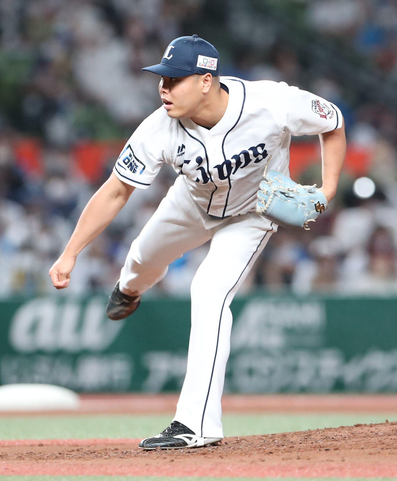 西武対日本ハム　西武2番手の平良（撮影・佐藤翔太）