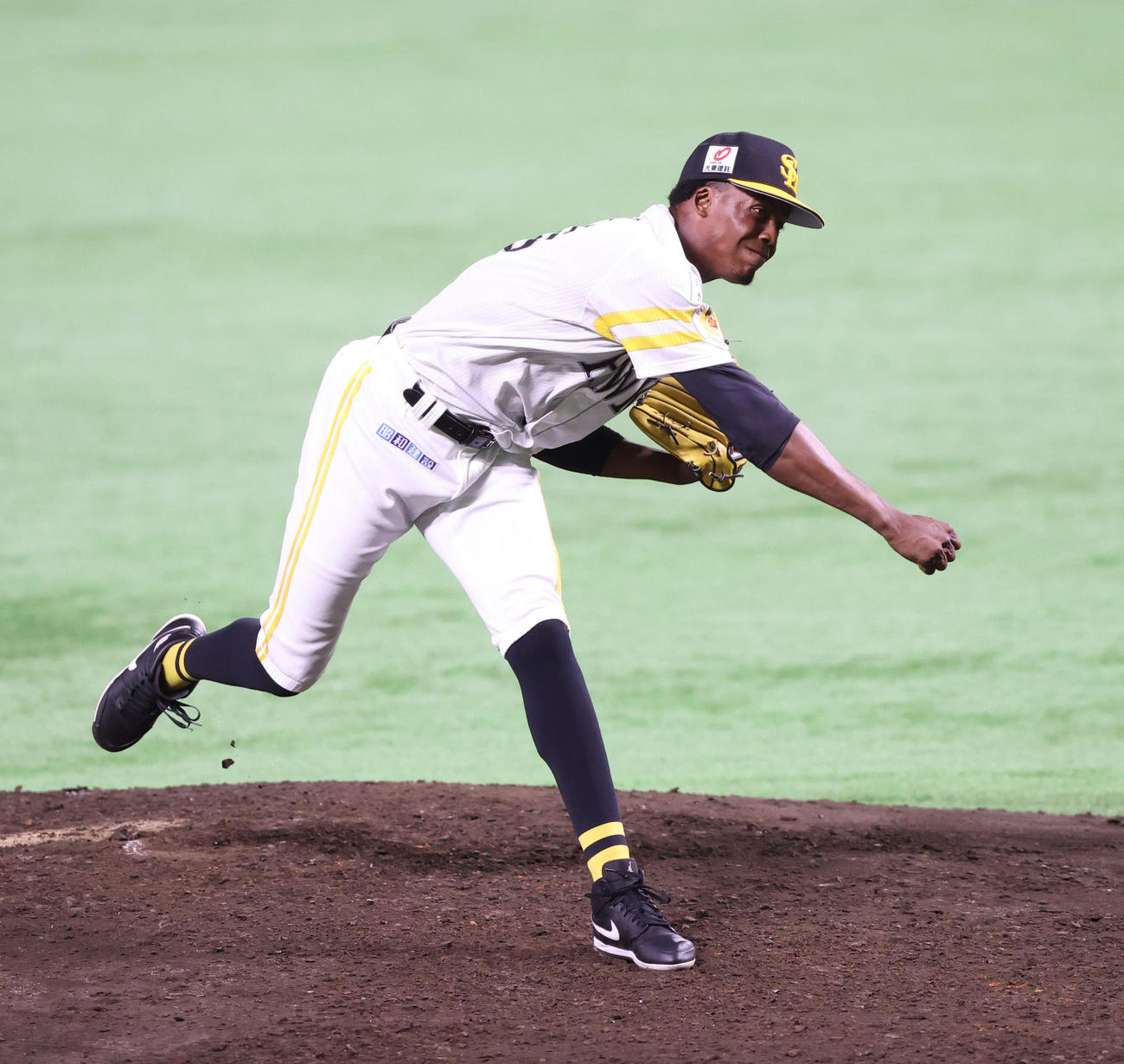 紅白戦に登板したマイロン・フェリックス（撮影・梅根麻紀）