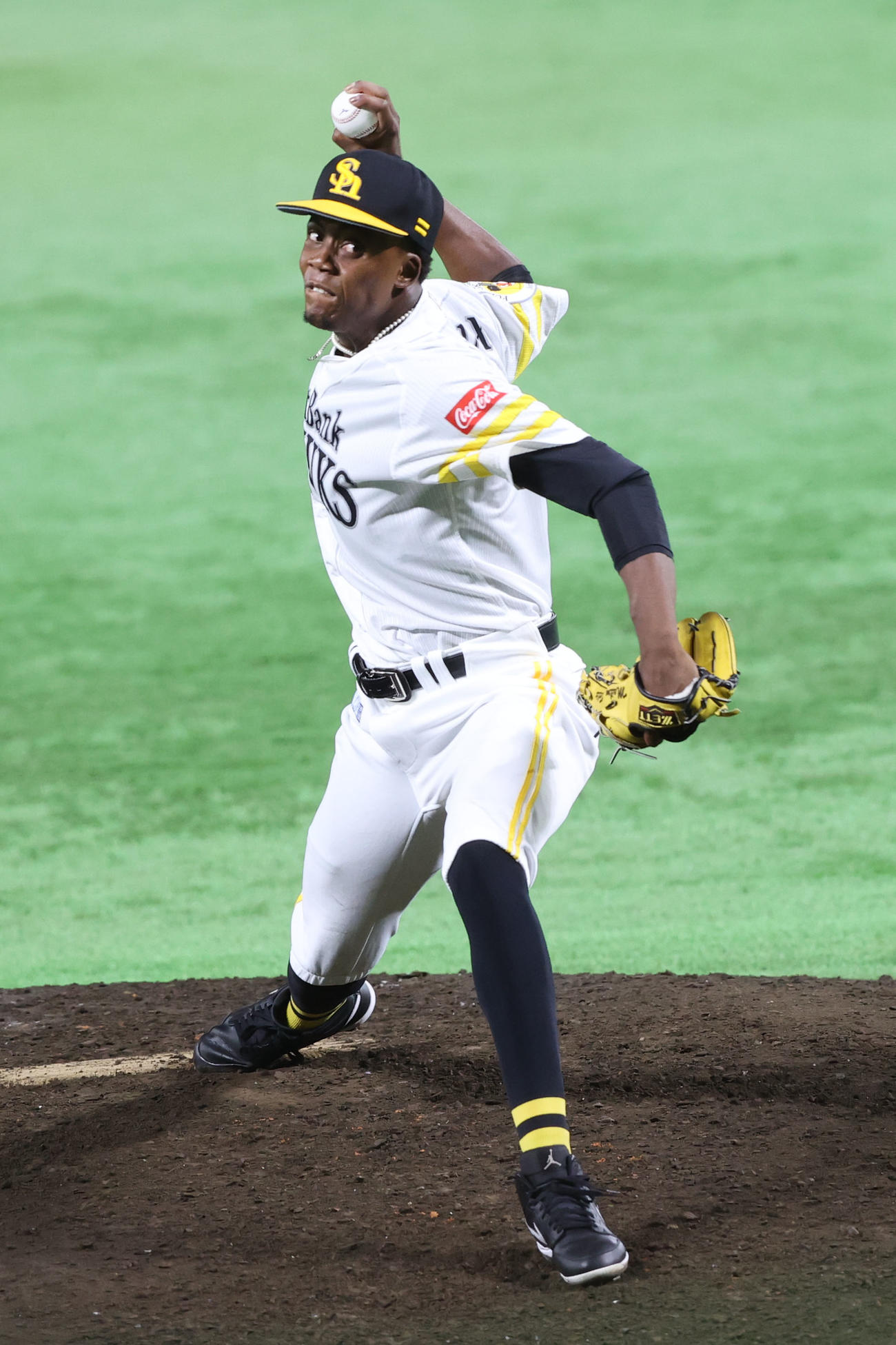 紅白戦に登板したマイロン・フェリックス（撮影・梅根麻紀）