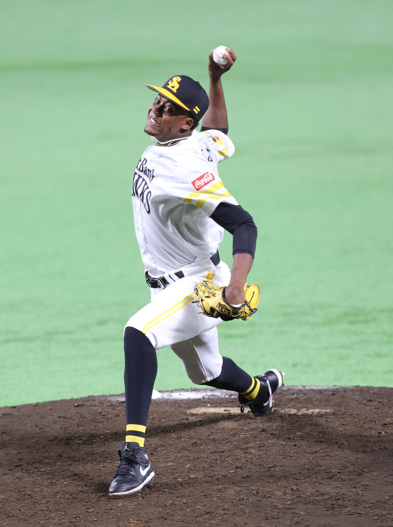 紅白戦に登板したマイロン・フェリックス（撮影・梅根麻紀）