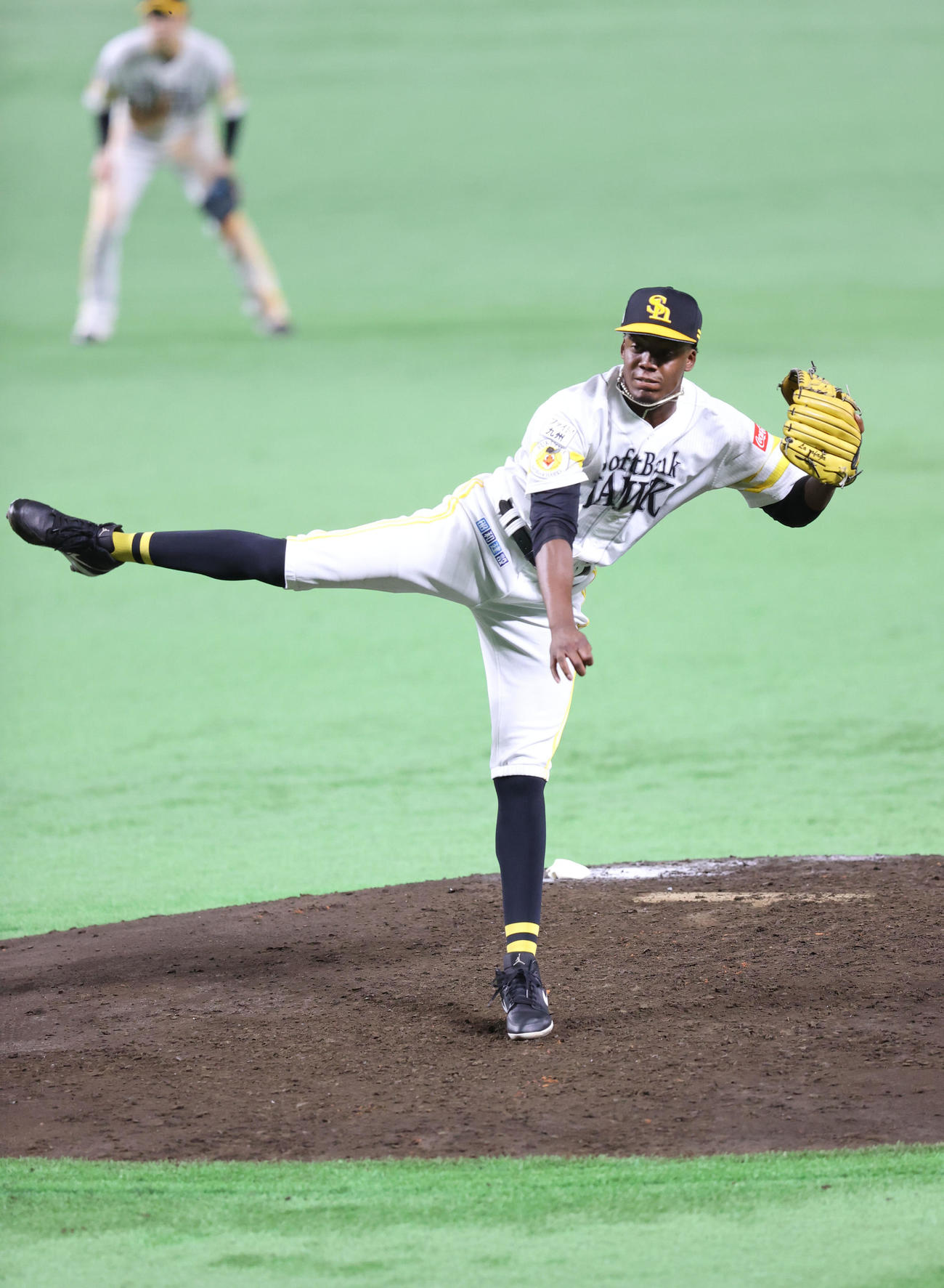 紅白戦に登板したマイロン・フェリックス（撮影・梅根麻紀）