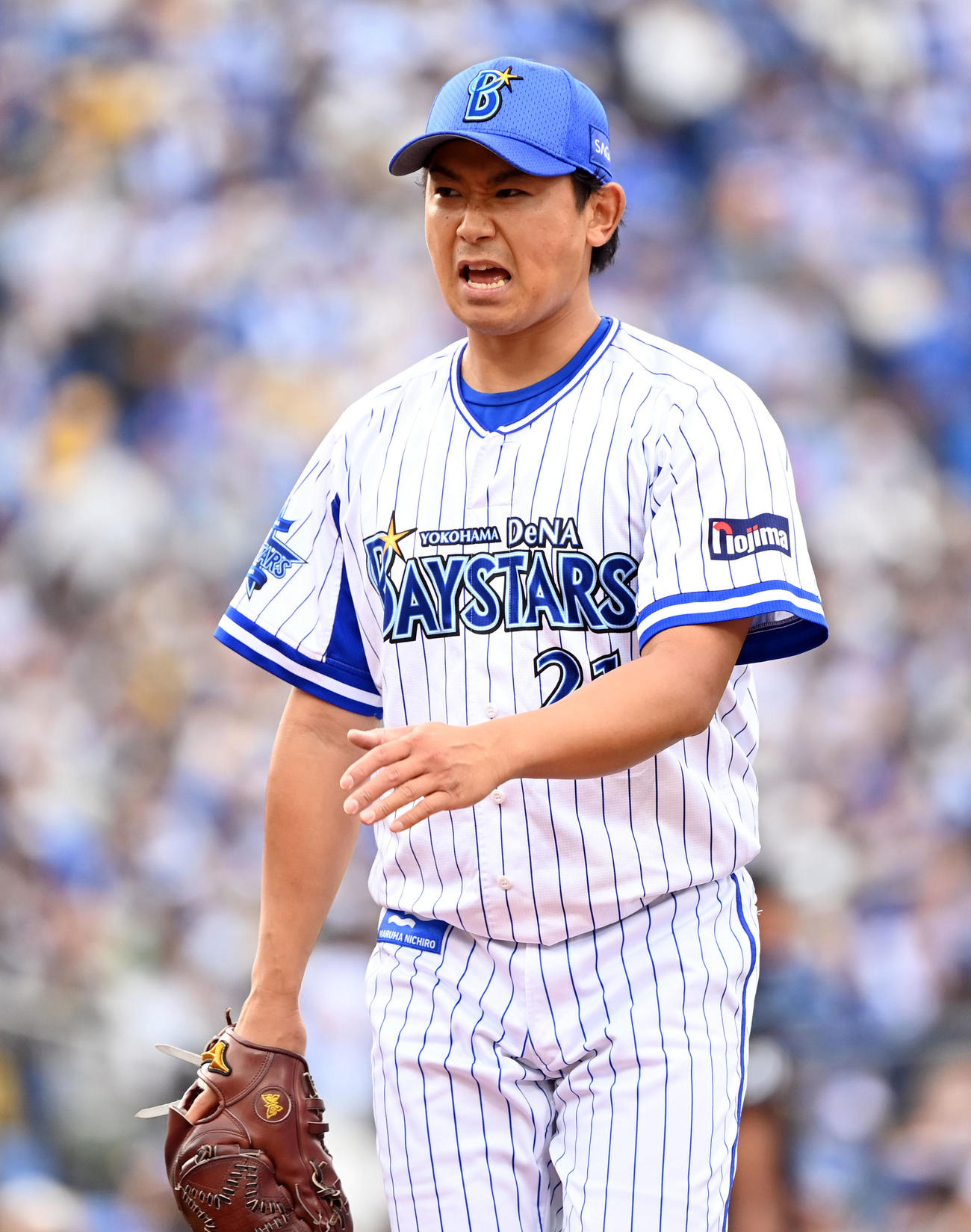 DeNA対阪神　5回表、阪神に2失点しこの回でマウンド降りたDeNAの先発今永（撮影・たえ見朱実）