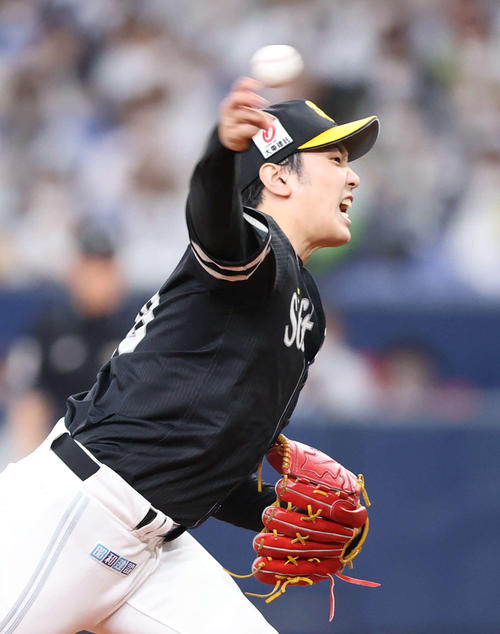 オリックス対ソフトバンク　ソフトバンク先発の石川（撮影・梅根麻紀）
