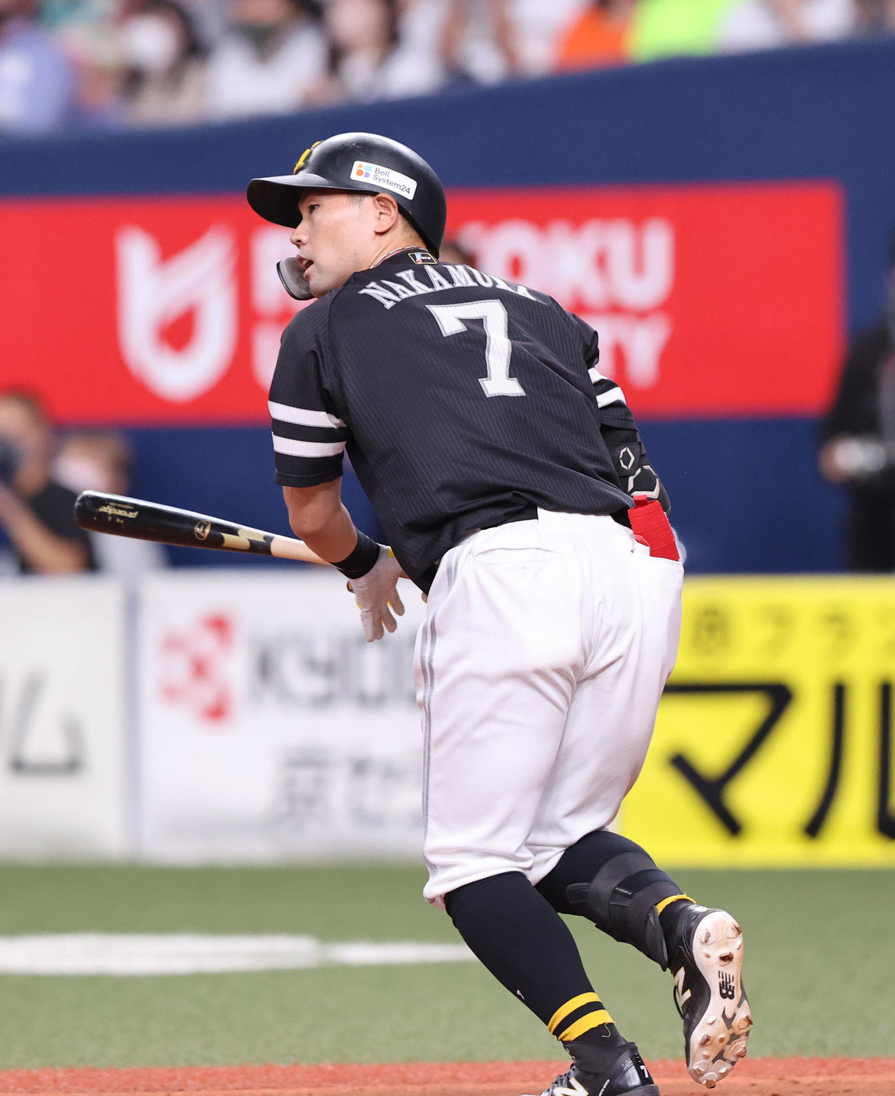 オリックス対ソフトバンク　6回表ソフトバンク1死一、二塁、中村晃は左飛に終わる（撮影・梅根麻紀）