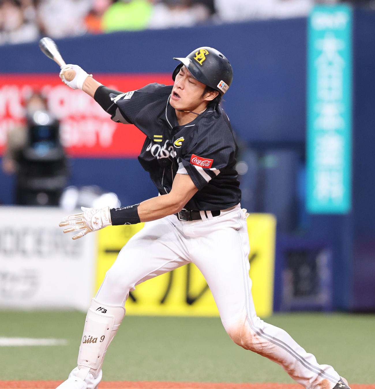 オリックス対ソフトバンク　8回表ソフトバンク無死、柳田は空振り三振に倒れる（撮影・梅根麻紀）