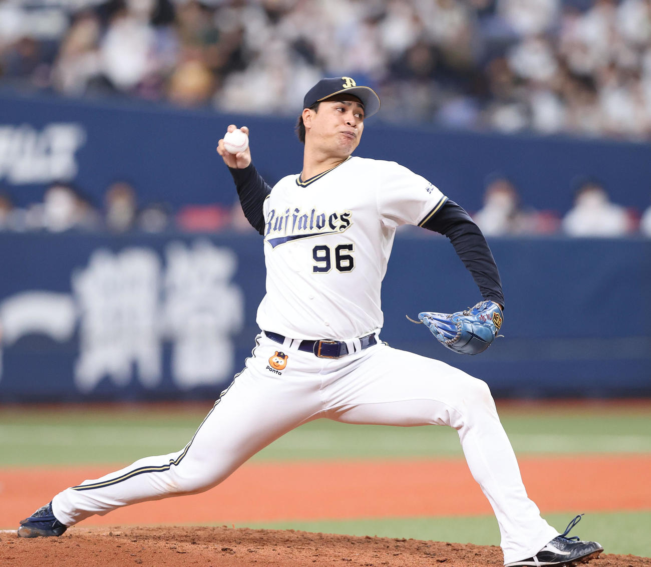 オリックス対ソフトバンク　2番手として登板したオリックス宇田川優希（撮影・梅根麻紀）