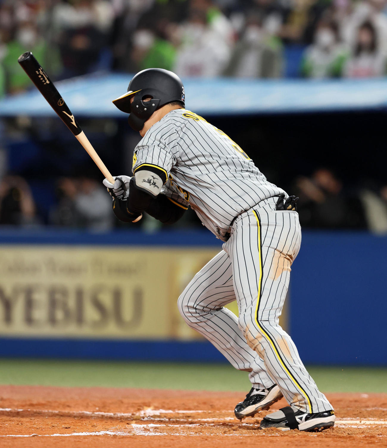 ヤクルト対阪神　5回表阪神2死二、三塁、大山は中前適時打を放つ（撮影・加藤哉）