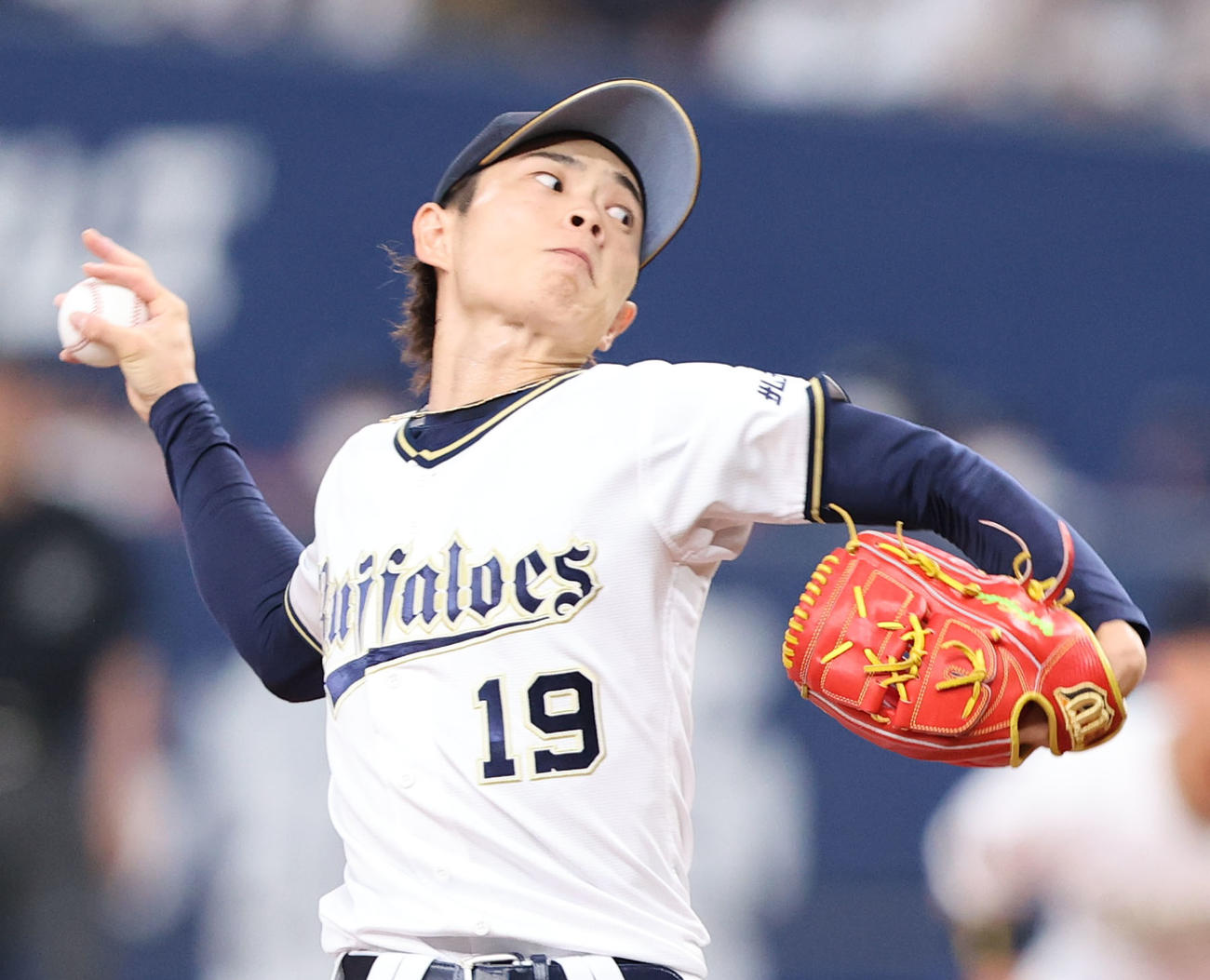 オリックス対ソフトバンク　先発・山岡泰輔（撮影・梅根麻紀）