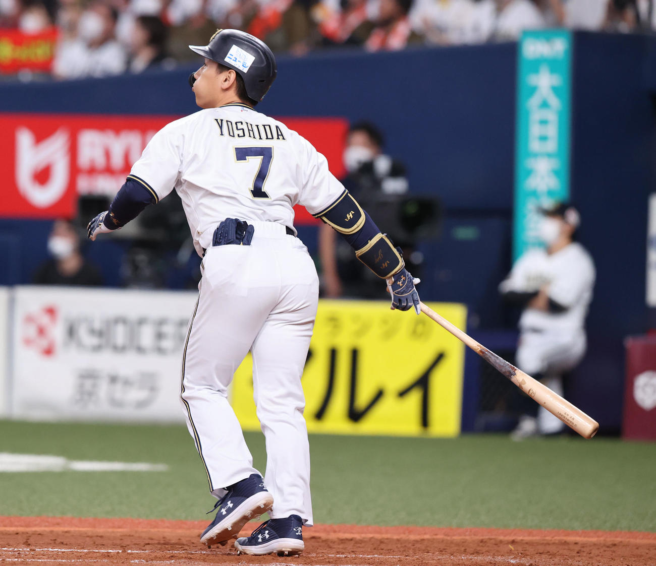 オリックス対ソフトバンク　4回裏オリックス無死一塁、吉田正尚は右越えに先制の2点本塁打を放つ（撮影・梅根麻紀）