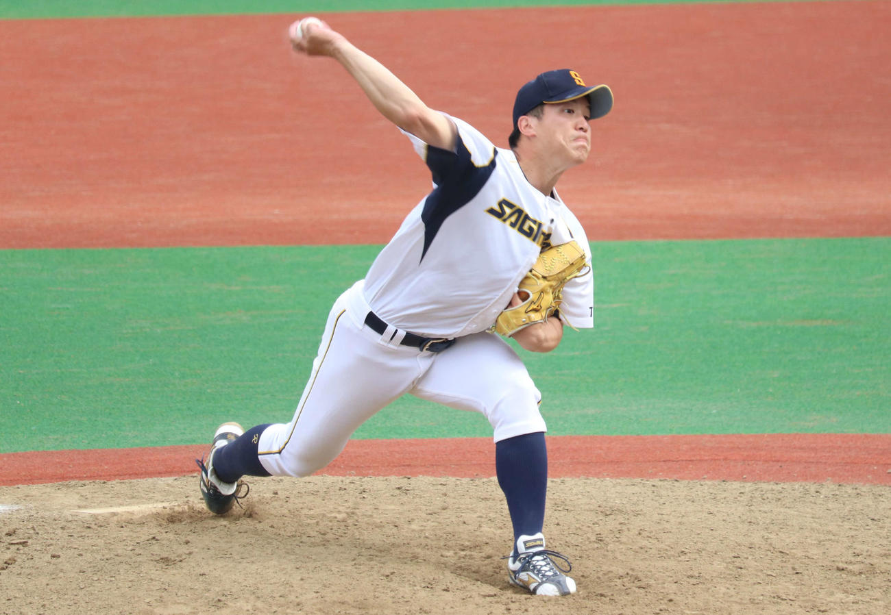 鷺宮製作所・小孫竜二投手（2022年6月1日撮影）