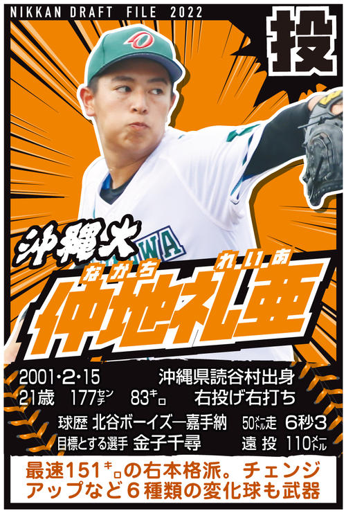 ドラフト】沖縄大・仲地礼亜は中日1位で交渉権獲得 6種類の変化球