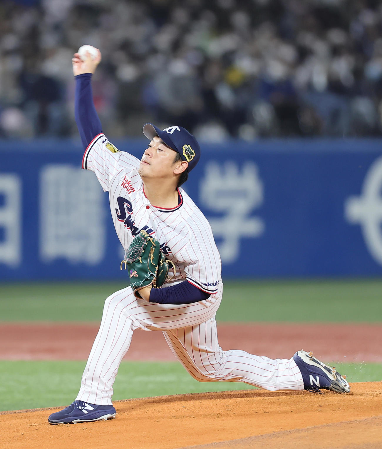 ヤクルト対オリックスヤクルト先発の小川（撮影・足立雅史）