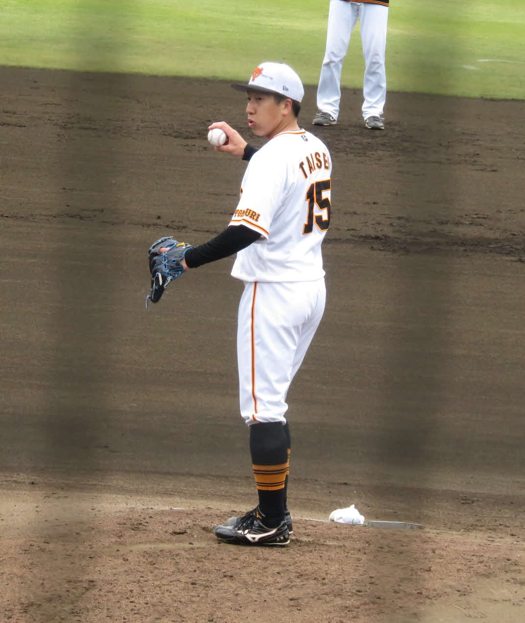 秋季練習でシート打撃に登板した巨人大勢（撮影・小早川宗一郎）