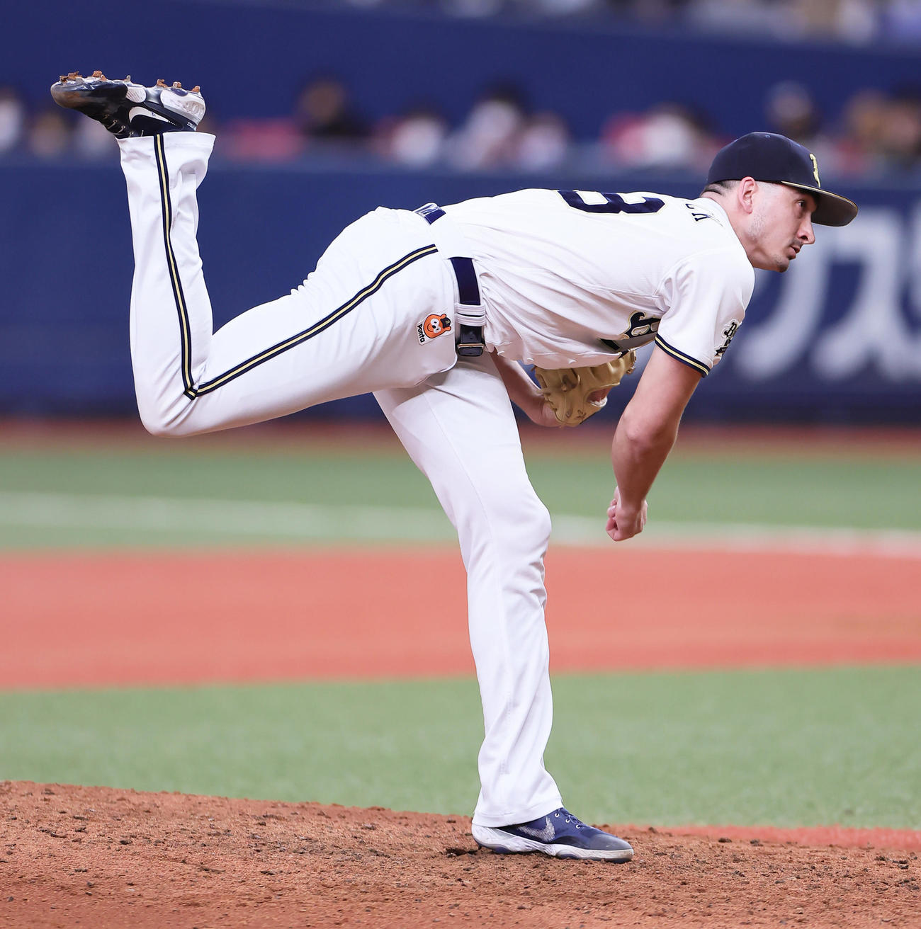 オリックス対ヤクルト　9回から登板し無失点で試合を締めたオリックスのワゲスパック（撮影・足立雅史）