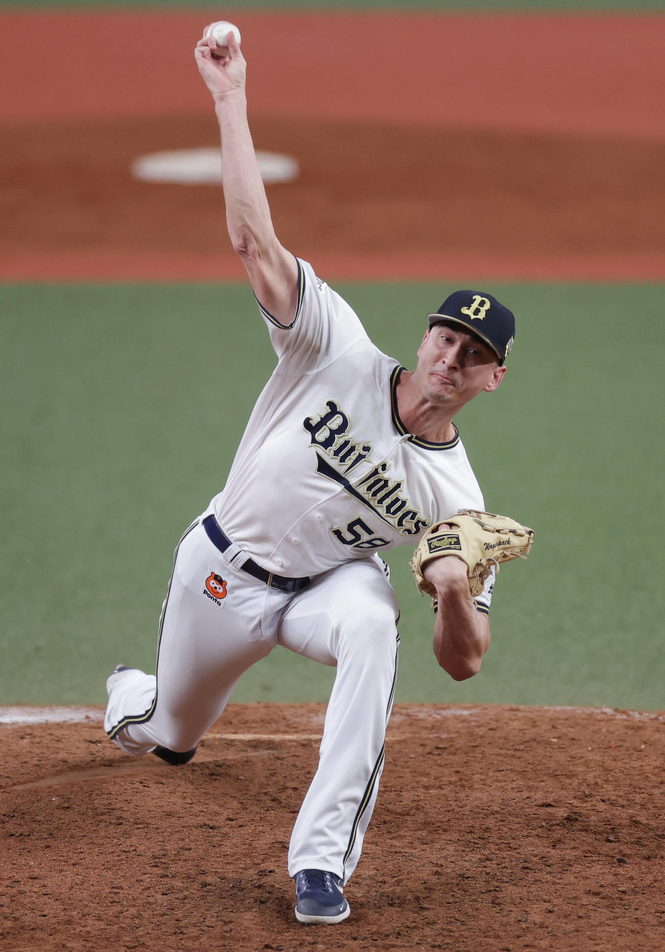 オリックス対ヤクルト　9回表、オリックス6番手で登板するワゲスパック（撮影・前田充）