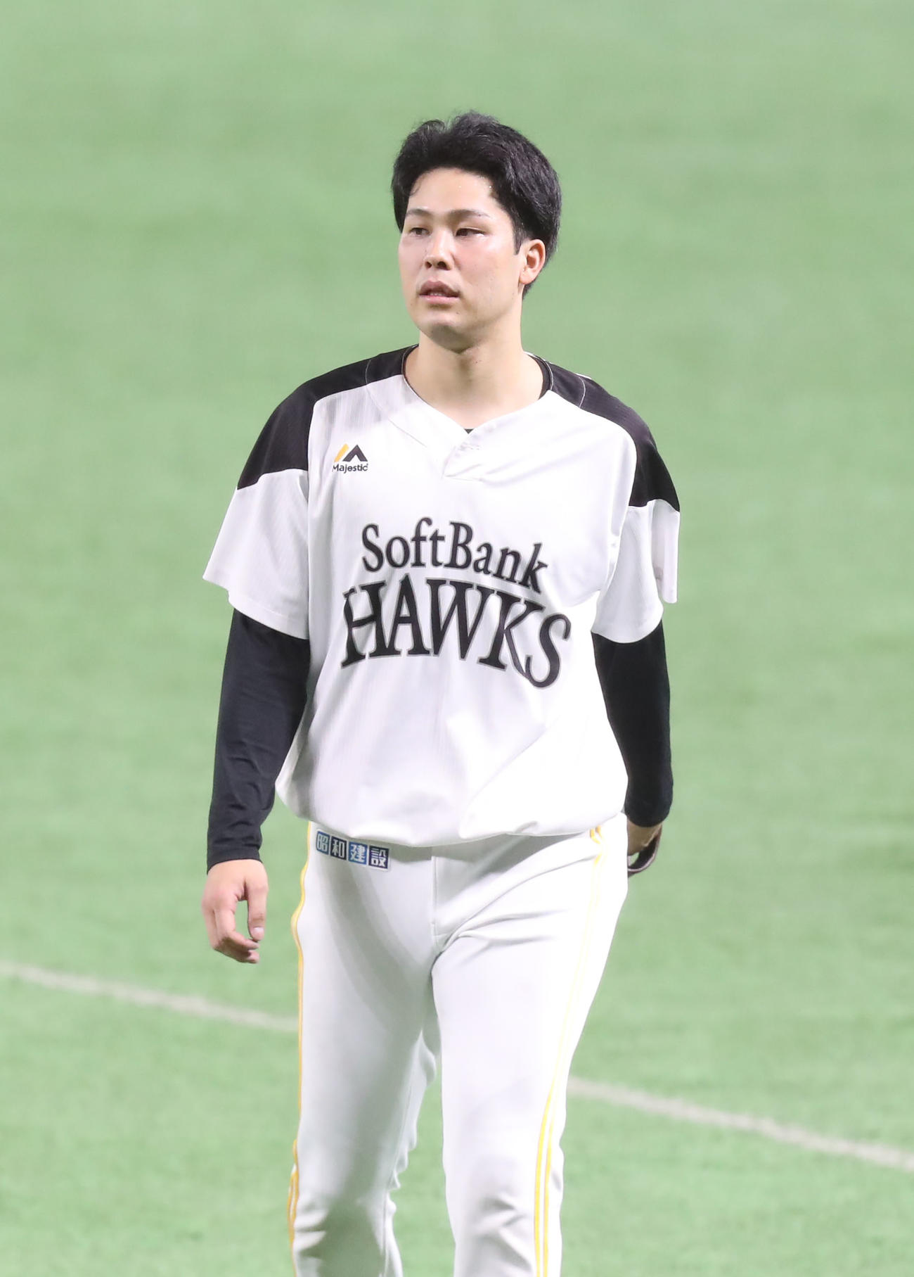 全体練習を終え引き揚げる藤井（撮影・屋方直哉）