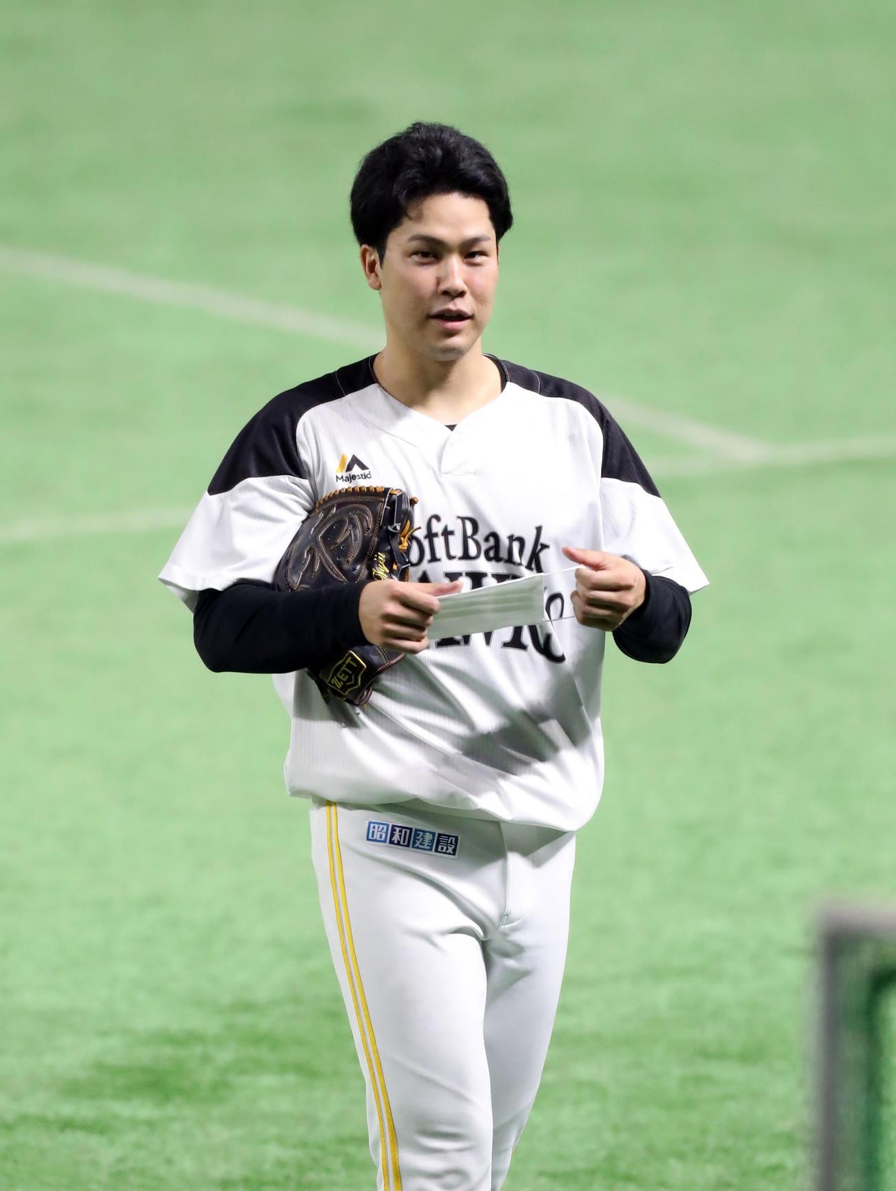 全体練習を終え引き揚げる藤井（撮影・屋方直哉）