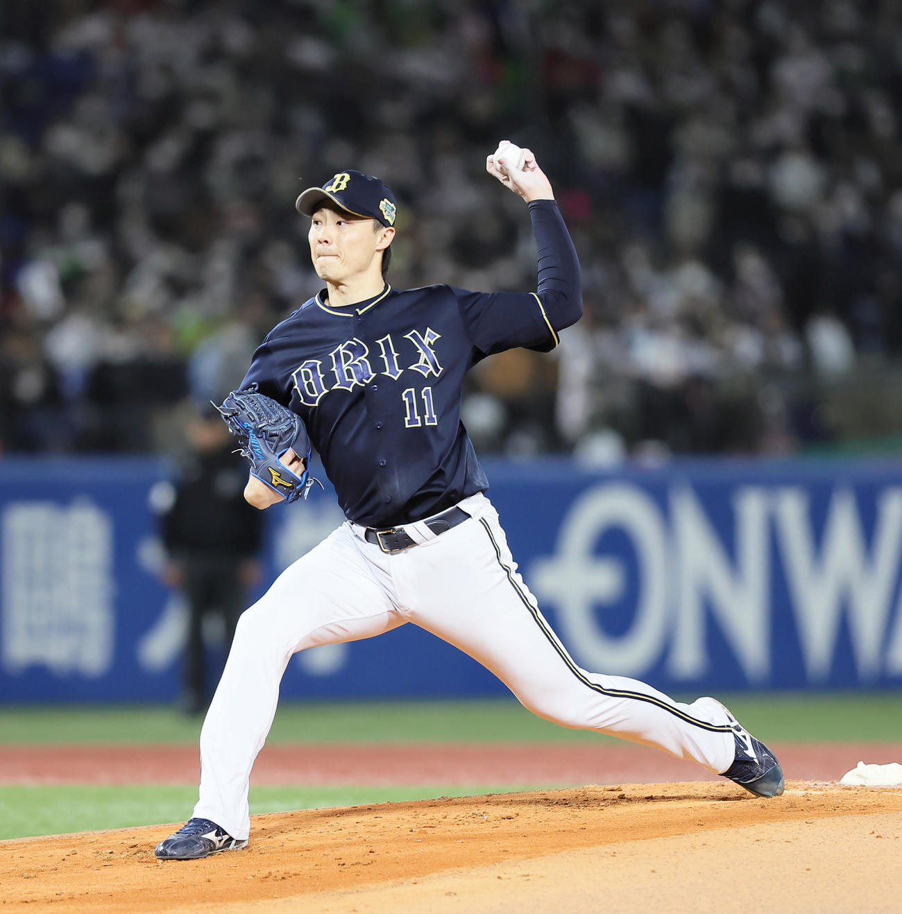 ヤクルト対オリックス　オリックス先発の山崎福（撮影・足立雅史）