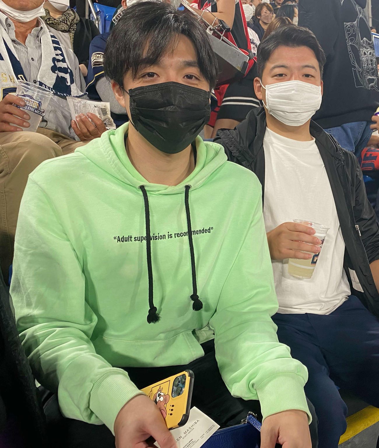 オリックス山崎福を熱烈に応援する兄福之さん（本人提供）