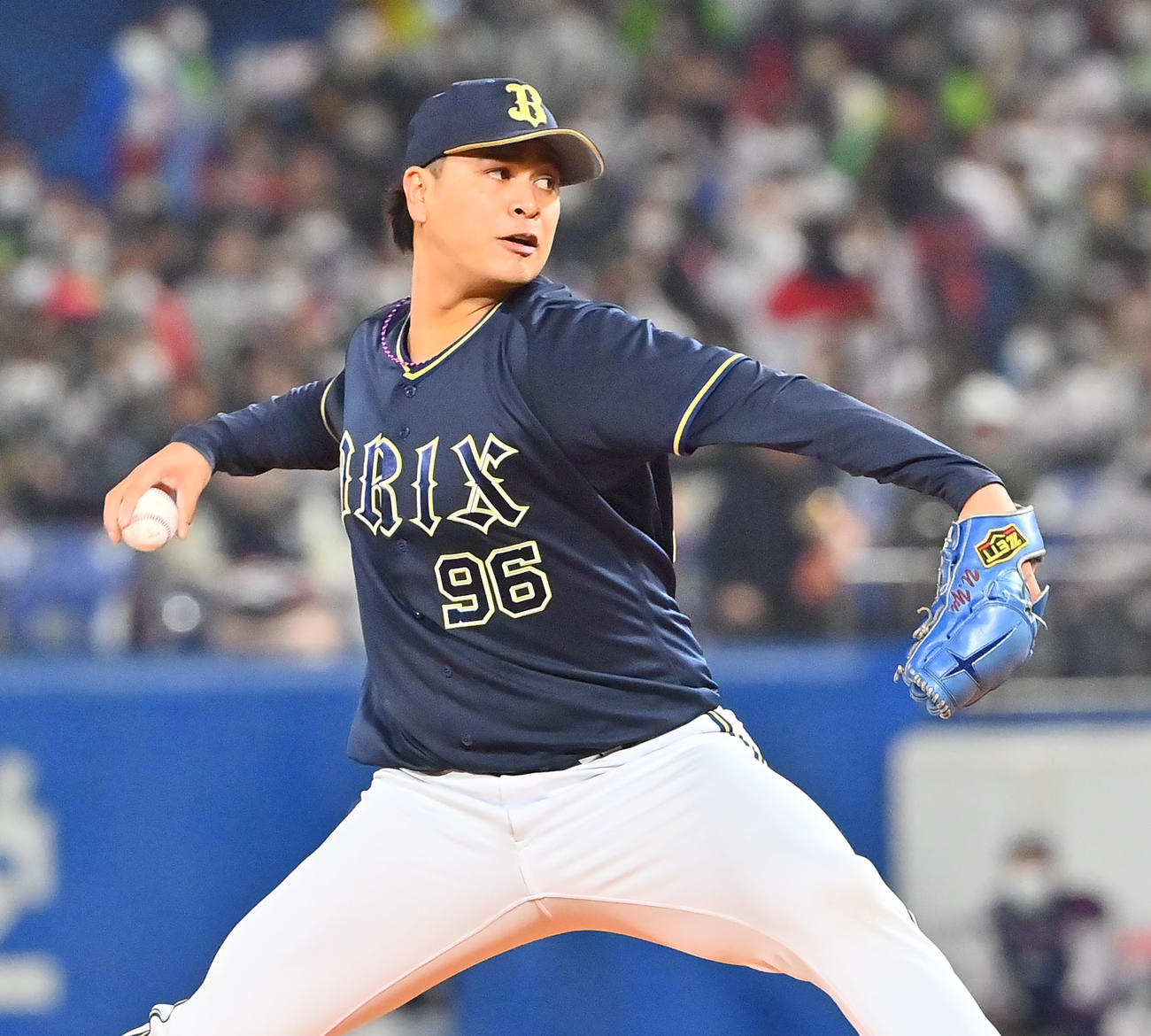 ヤクルト対オリックス　6回裏に登板するオリックス宇田川（撮影・和賀正仁）
